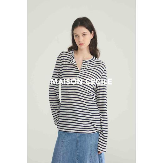 MAISON CECILE三色/纽扣夏日舒适肌理感亚麻长袖 商品图3