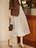【新款半身裙女薄款】百褶双层丝光蓬蓬裙 清新网纱韩版清新褶皱仙女裙  商品缩略图4