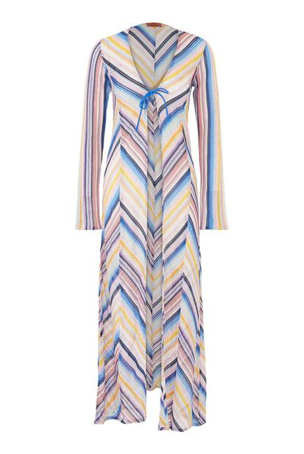 MISSONI - Long Cover Up - Multicolor Blue Stripes  - 女装 - 上衣 - 蓝色 商品图0