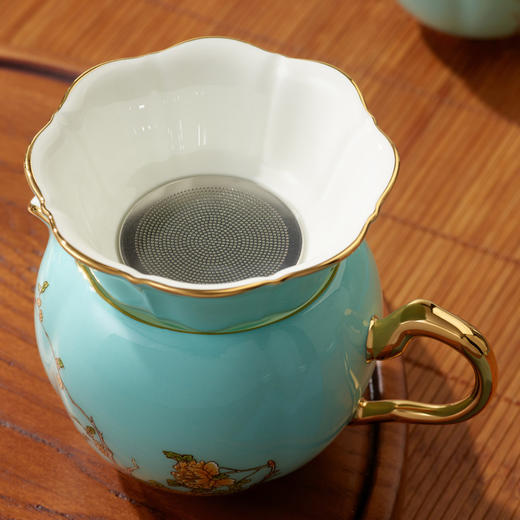 永丰源 夫人瓷西湖蓝15头茶具新中式茶具套装 盖碗公道杯礼盒装 商品图3