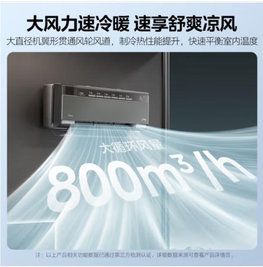 美的（110865）新风空调1.5匹挂机 鲜净感空气机 新一级能效 无风感 壁挂式 卧室空调 1.5匹 一级能效 KFR-35GW/T5 商品图2