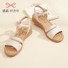 信诺妈妈鞋舒适防滑平底中年凉鞋女坡跟女款真皮2023年新款夏季23L368-5 商品缩略图0