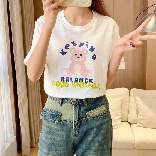 【休闲纯棉短袖t恤上衣】夏季新款 女装宽松内搭白色ins女款衣服 简约百搭 商品图11