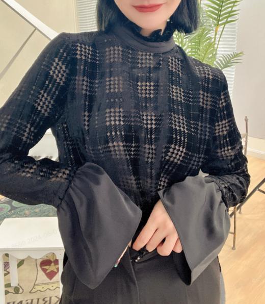 S1 臣禾拼接喇叭长袖上衣K201056600 商品图2