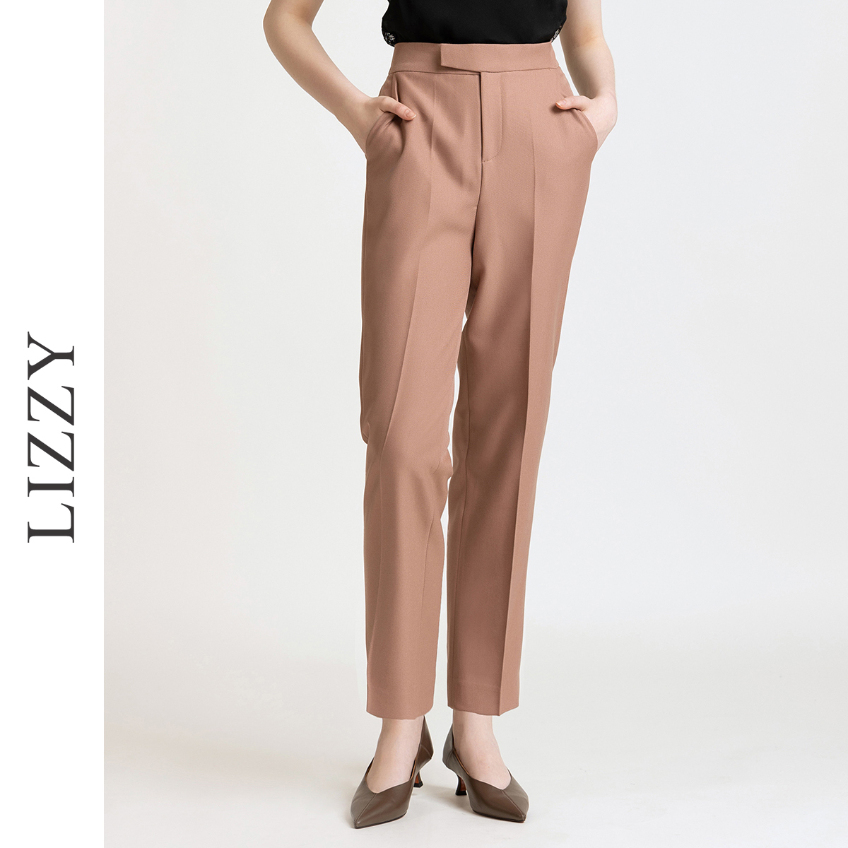 LIZZY早秋简约气质知性通勤显瘦小脚百搭长裤7853