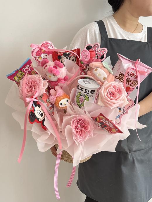 粉红三丽鸥  卡通零食花篮 商品图1