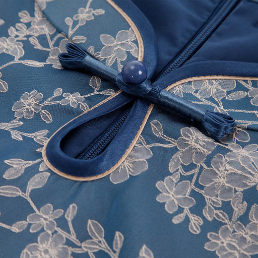 PF8H3斯尔丽2024新款改良旗袍奥黛款双层收腰放摆显瘦气质版连衣裙 商品图4