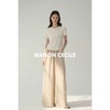 MAISON CECILE桑蚕丝复古线条花朵松紧腰阔腿裤 商品缩略图2