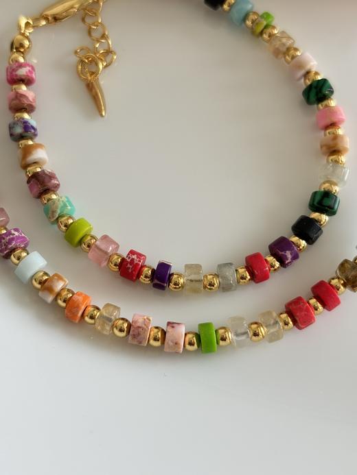 天然彩色石串珠项链，多明星同款 商品图3