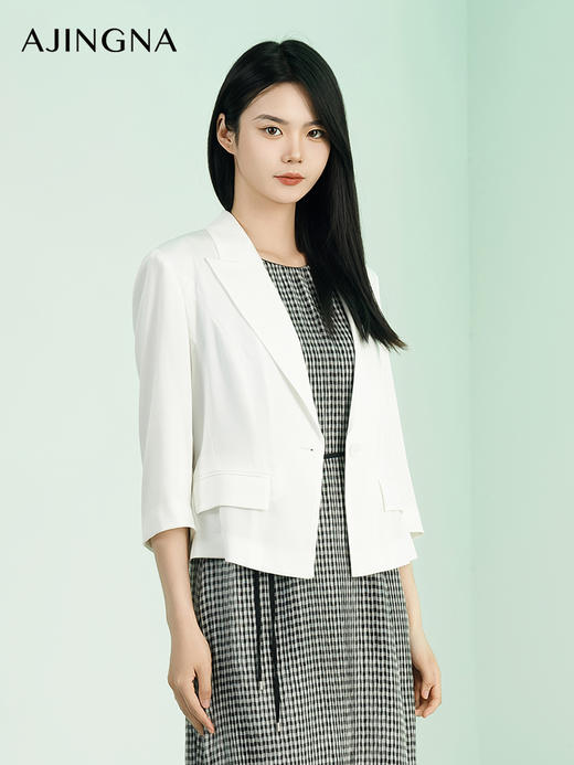 【商场同款】阿菁娜2024夏季新款通勤收腰短款西服A29X108013 商品图0