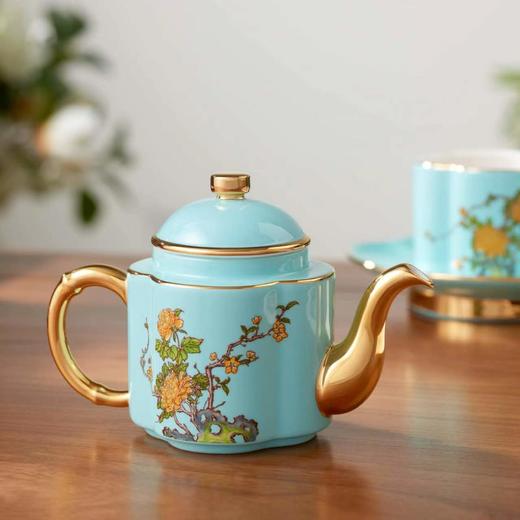 永丰源 夫人瓷西湖蓝4头茶具套装 中式陶瓷茶具茶杯碟茶壶礼盒装 商品图1