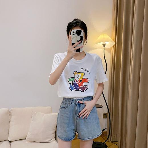 【休闲纯棉短袖t恤上衣】夏季新款 女装宽松内搭白色ins女款衣服 简约百搭 商品图6