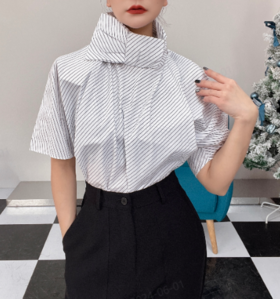 S1臣禾领结立体廓形上衣 9172820526