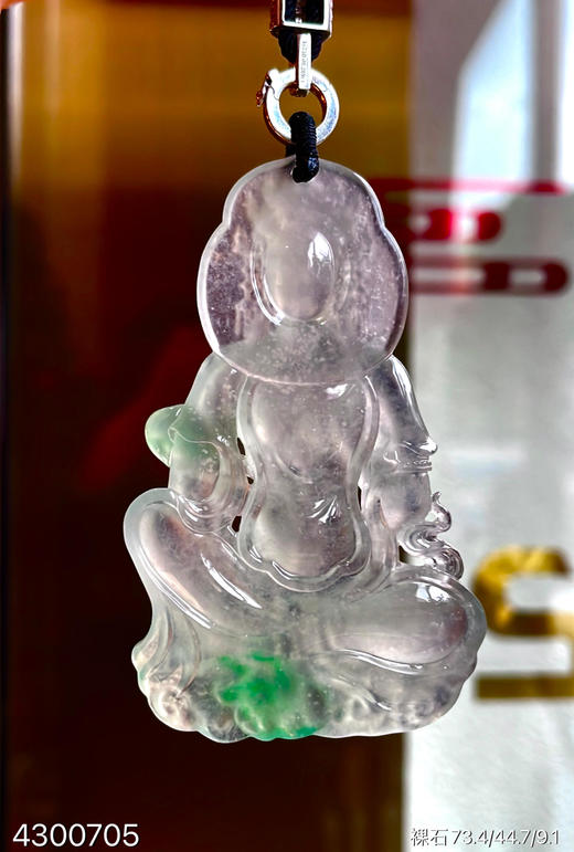 玻璃种飘翠菩萨吊坠【4300705】具体价格微信咨询 商品图7