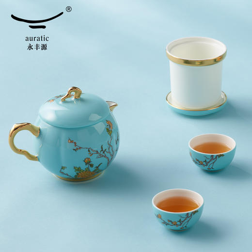 永丰源夫人瓷西湖蓝7头旅行茶具套装户外露营便携式包随身快客杯 商品图1