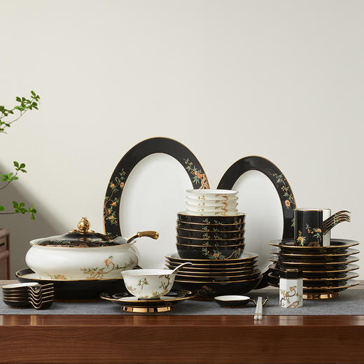 永丰源 石榴家园44头91头餐具套装 轻奢碗碟餐具家用 送礼佳品 商品图2