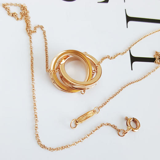 【95新】Tiffany & Co.蒂芙尼 Tiffany 1837® 系列 18K玫瑰金1837系列双环项链 250524ZK30 特价！ 商品图6