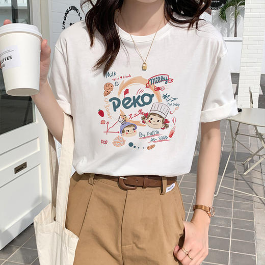 【休闲纯棉短袖t恤上衣】夏季新款 女装宽松内搭白色ins女款衣服 简约百搭 商品图10