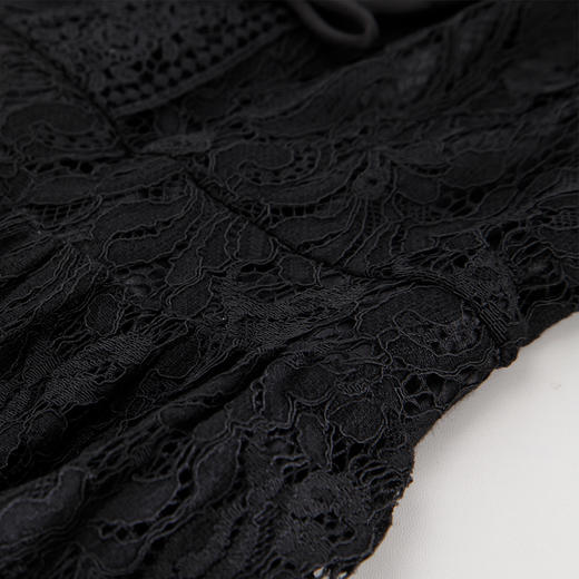 PF8G5斯尔丽2024新款浪漫蕾丝改良国风精致流苏盘扣收腰放摆显瘦连衣裙 商品图5