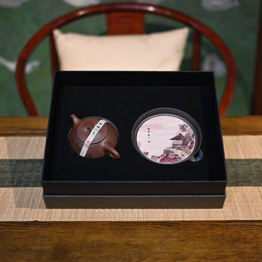 羽诗制造出品 四明风韵紫砂壶壶承礼盒套装 商品图4