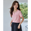 【专属特价】熙世界长绒棉粉色上衣夏天2025新款简约纯色百搭休闲短袖T恤衫 商品缩略图7