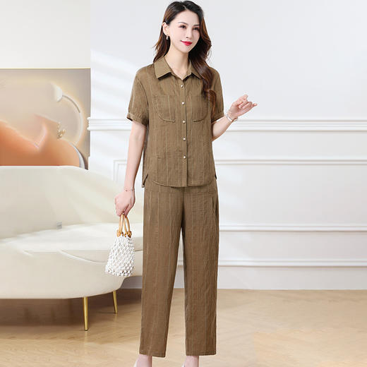 时尚POLO领短袖开衫，宽松显瘦休闲锥形裤两件套QYM-XYKL-48148-L 商品图2