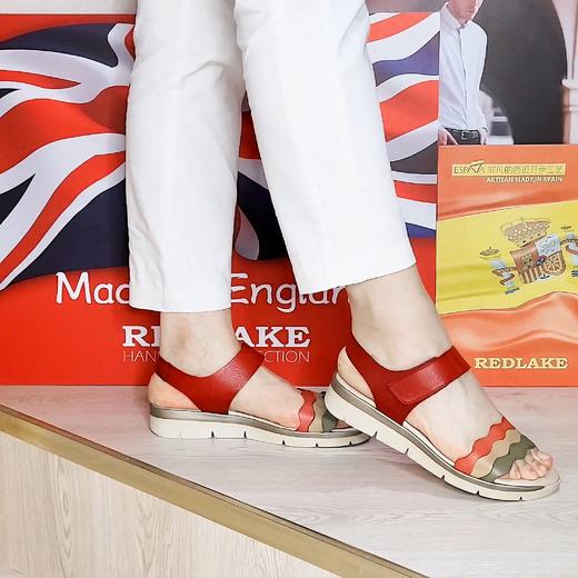 限时特价——西班牙原产优雅超舒适女士皮凉鞋12250-红绿黄 商品图8