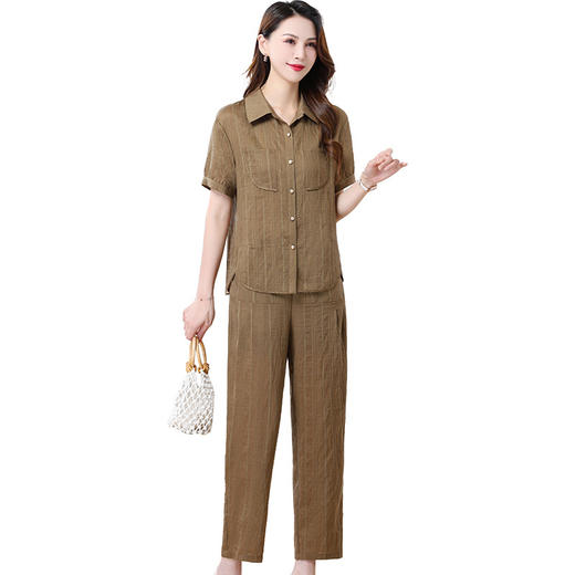 时尚POLO领短袖开衫，宽松显瘦休闲锥形裤两件套QYM-XYKL-48148-L 商品图4