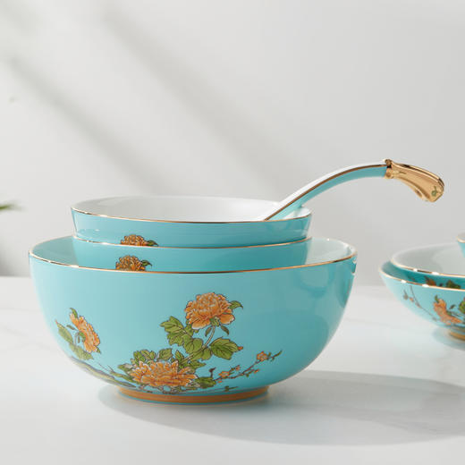 永丰源 夫人瓷西湖蓝29头餐具套装碗盘陶瓷家用8人位轻奢餐具送礼 商品图3