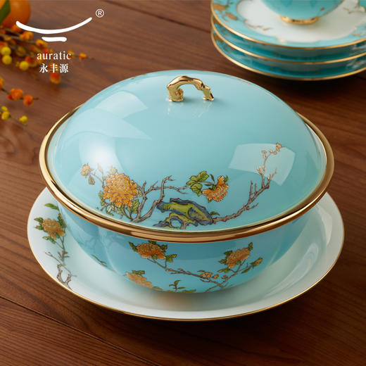 永丰源 西湖蓝91头餐具套装 家用碗盘碟勺中式 10人位 商品图2