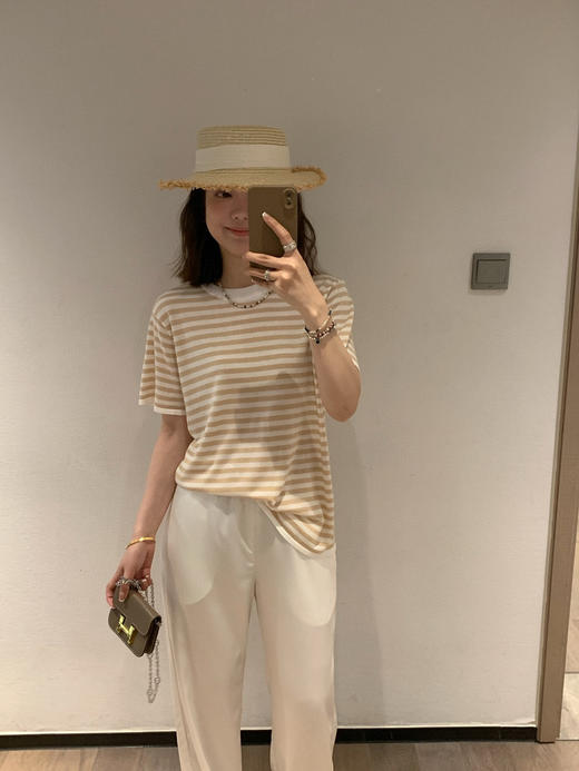 max mar*针织条纹短袖 10%silk 真丝＋70%lyocell莱赛尔（天丝）＋20%cotton棉 商品图6