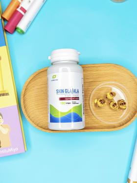 【皮肤支持黑醋栗籽油-外涂+口服】零致敏亚麻酸GLA/ALA 迷你软胶囊 每瓶100粒 儿童成人适宜  台湾功能医学刘博仁医师推荐 α-亚麻酸ALA和γ-亚麻酸GLA Purecise倍赛思