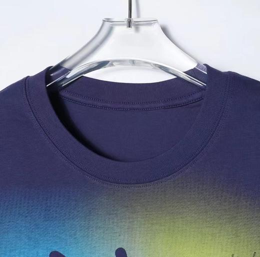 夏季新款渐变字母印花男士短袖百搭潮流T恤圆领宽松休闲短袖 商品图3