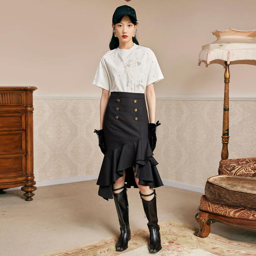 不规则鱼尾包臀裙秋高腰半身短裙设计感 商品图4