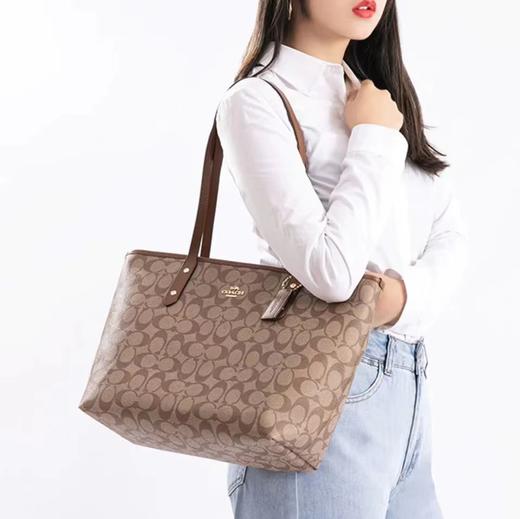 【海口保税仓】COACH City 30单肩包棕色 58292款 商品图1