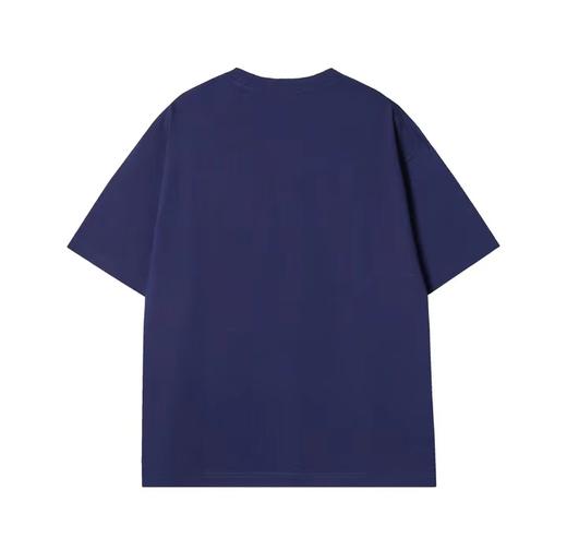 夏季新款渐变字母印花男士短袖百搭潮流T恤圆领宽松休闲短袖 商品图2