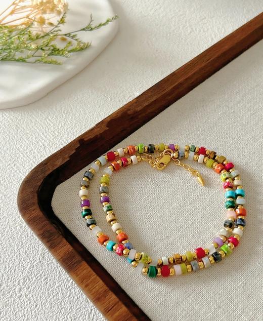 天然彩色石串珠项链，多明星同款 商品图2