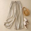 九分棉麻阔腿裤女亚麻夏薄款直筒裤大码胖mm显瘦K-B161M1383 商品缩略图0