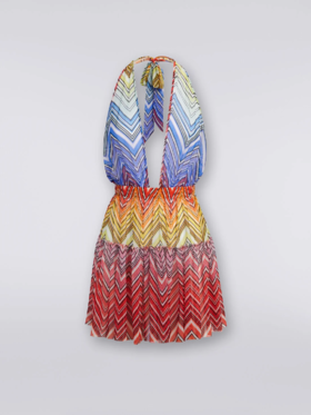 MISSONI - Short Dress - Multicolor Chevron - 女装 - 上衣 - 蓝红色