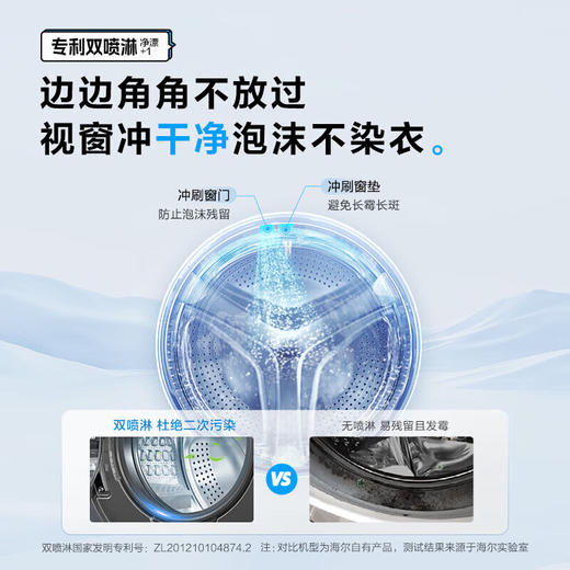 海尔滚筒洗衣机全自动家用10公斤单洗机超薄直驱变频平嵌式脱水机1.1洗净比宝藏内筒智能投放 59s单洗+超薄嵌入式+双喷淋+除螨除菌 商品图5