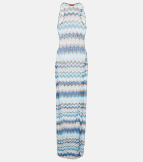 MISSONI - Long Dress - Multicolor Blue Tones - 女装 - 罩衫 - 蓝色