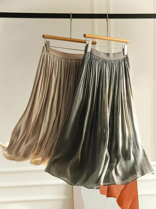 【新款半身裙女薄款】百褶双层丝光蓬蓬裙 清新网纱韩版清新褶皱仙女裙  商品图1