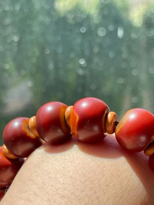 战国红双色玛瑙鼓珠手链，顺丰包邮 商品图8