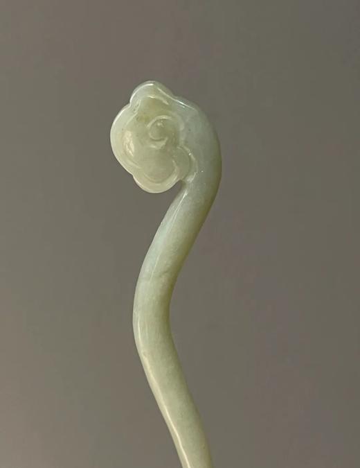 白玉雕如意云头波浪形发簪，顺丰包邮 商品图4