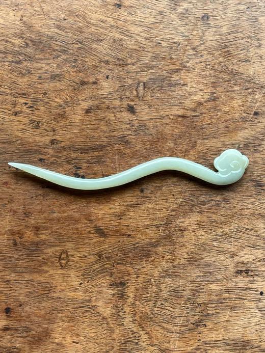 白玉雕如意云头波浪形发簪，顺丰包邮 商品图7