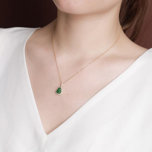 S925纯银镀金翡翠复古轻奢福禄葫芦钱币项链CW 商品图3