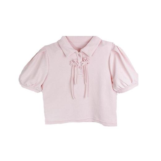 新中式女童套装夏季新款中大童国风夏装Polo衫儿童网纱裙两件套 商品图4