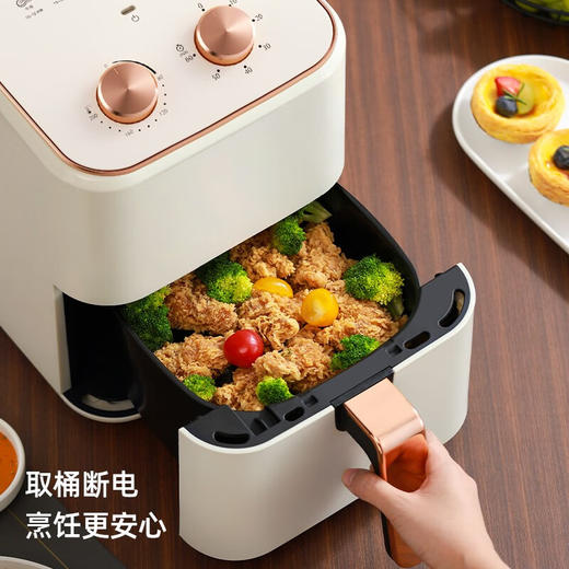 【小家电】龙的（longde）空气炸锅 家用大容量网红炸锅 双旋按钮温度时间都可以手动调节 全自动无油多功能不沾涂层薯条机 LD-KL5328 HF 商品图4