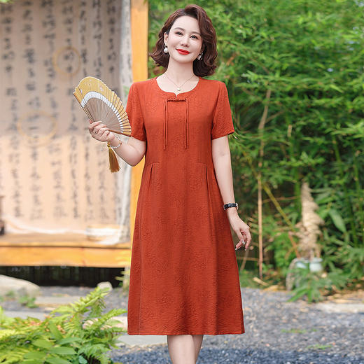 MC WK112妈妈新中式洋气连衣裙阔太太改良旗袍裙 商品图3