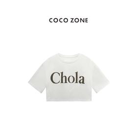 COCO ZONE “肯豆T” 夏季棉麻混纺字母印花圆领短袖T恤CC1B1328